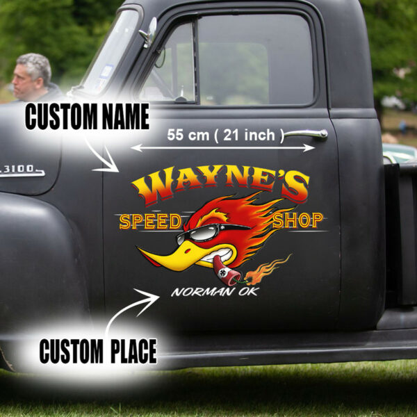 2 PCS Personalized Speed Shop Cool Mr. Horsepower Vinyl Wrapped Decal