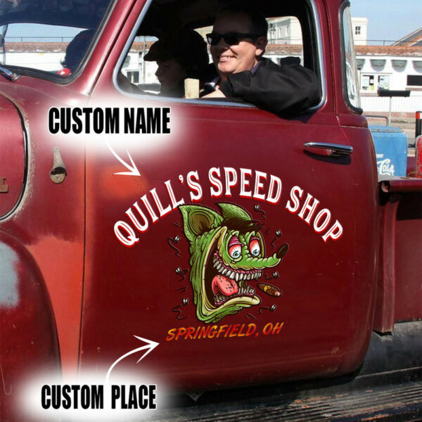 Fink Face Ratrod Window Car Art Decals Set 2 pcs