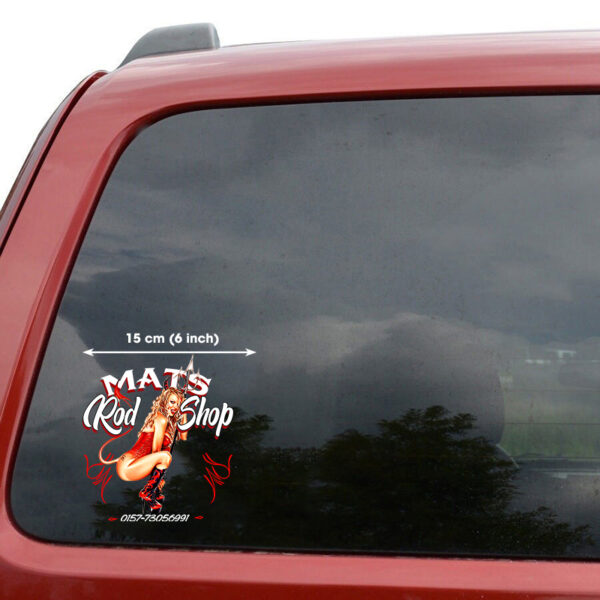 Devil Pin Up Girl Pinstripe Vinyl Decals For Trucks, Lowrider, Hot Rod Car - Image 4