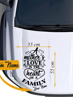 A Mother's Love Is The Heart Of A Family Custom Car Decals For Mom Set 2 Pcs