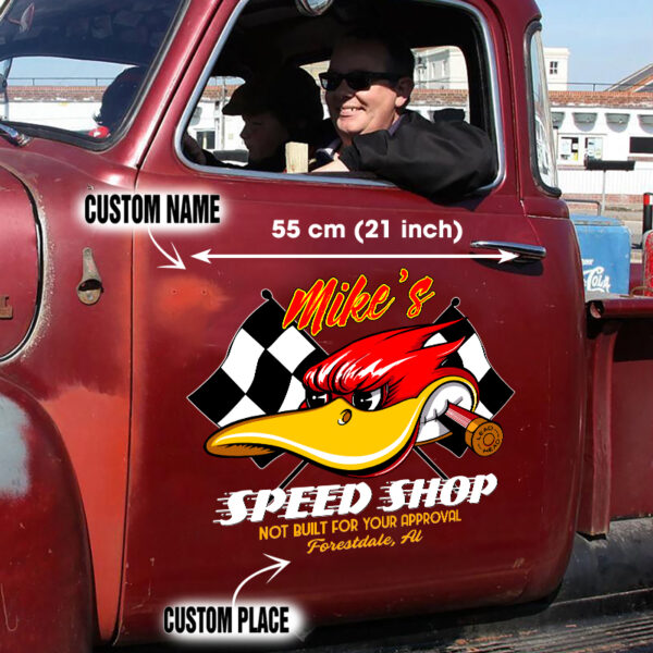 Custom Hot Rod Duck Lowbrow Door Art Vinyl Decals