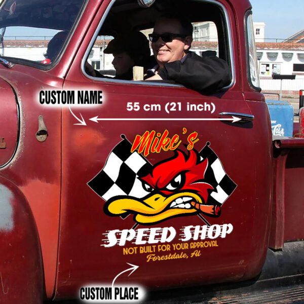 Custom Hot Rod Duck Not Built For Your Approval Vinyl Decals