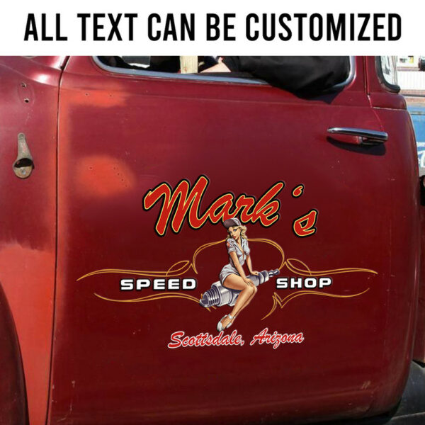 Custom Kustom Kulture Pin Up Candle Spark Plugs Vinyl Sticker For Car - Big Vinyl Decals - Image 2