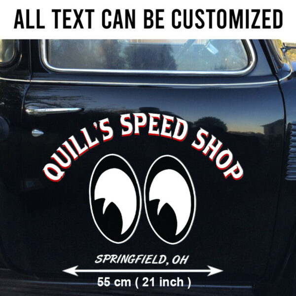 Custom Moon Eyes Vinyl Decals For Car's Door And Windows Set 2 Pcs Of Stickers