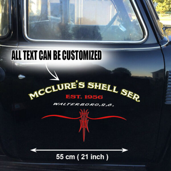 Custom Name Old Skool Lowrider Pinstripe Decals - Image 2