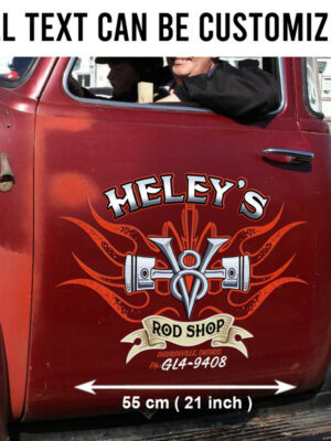 Custom V8 Hot Rod Garage Vinyl Pinstriping Decals For Car - Hot Rod Vinyl Stickers