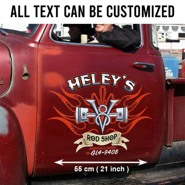 Custom V8 Hot Rod Garage Vinyl Pinstriping Decals For Car - Hot Rod Vinyl Stickers