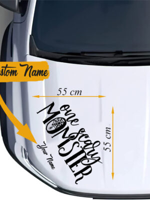 Cutstomized One Scary Monster Car Decals Set 2 Pcs