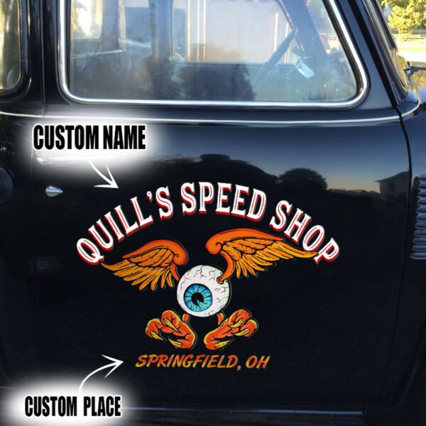 Eye Ball Kustom Garage Low Brow Art Side Car Decal Set 2 Pcs - Image 3