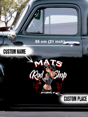 Grenade Girl Pinstriping Hot Rod Garage Vinyl Sticker