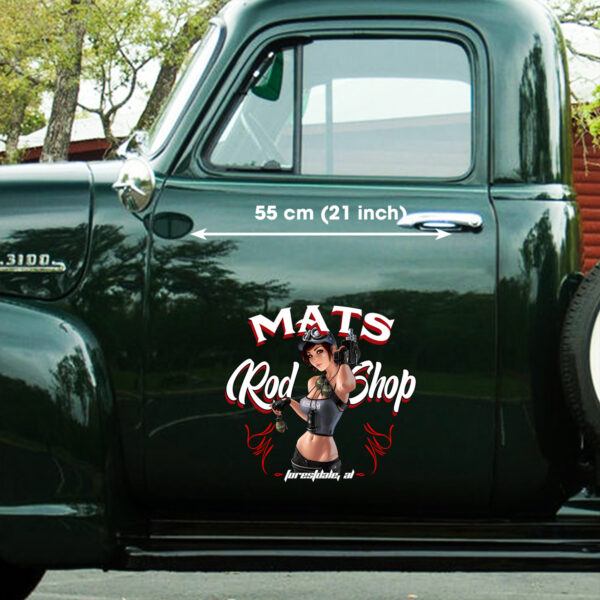 Grenade Girl Pinstriping Hot Rod Garage Vinyl Sticker - Image 2