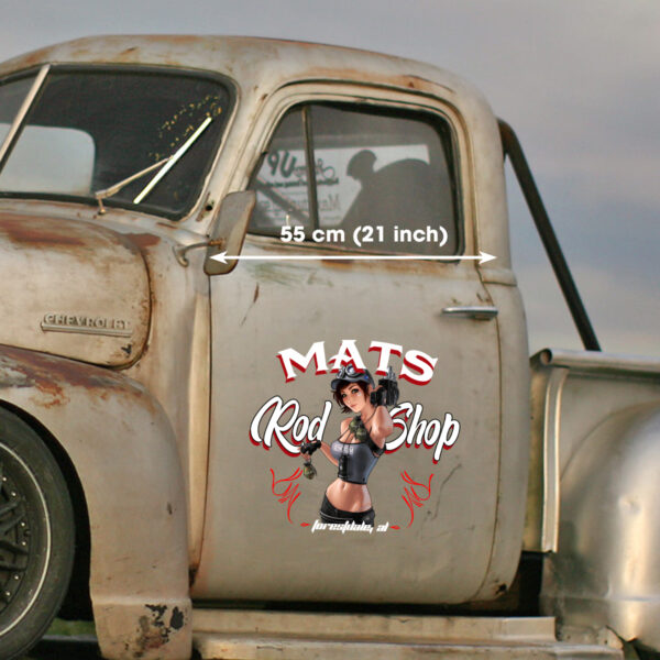 Grenade Girl Pinstriping Hot Rod Garage Vinyl Sticker - Image 4