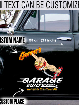 Grinding Gears Hot Rod Car Side Graphics Decals Set 2 Pcs