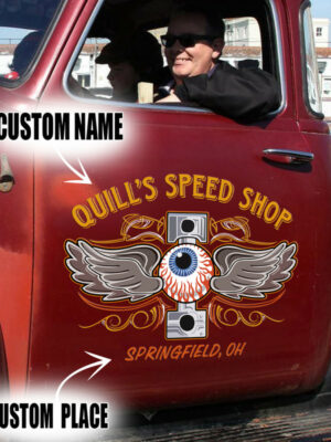 Hot Rod Eye Balls Kustom Kulture Pinstripe Speed Shop Vinyl Stickers Set 02 Pcs