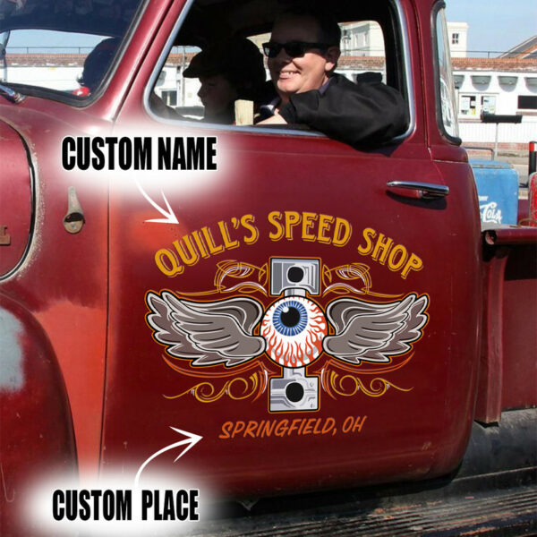 Hot Rod Eye Balls Kustom Kulture Pinstripe Speed Shop Vinyl Stickers Set 02 Pcs