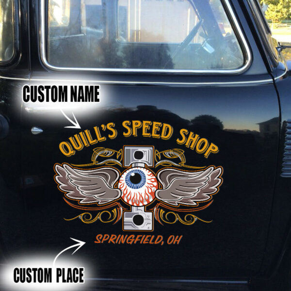 Hot Rod Eye Balls Kustom Kulture Pinstripe Speed Shop Vinyl Stickers Set 02 Pcs - Image 2
