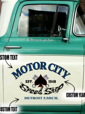 Hot Rod Garage Car Side Vinyl Graphics Decals