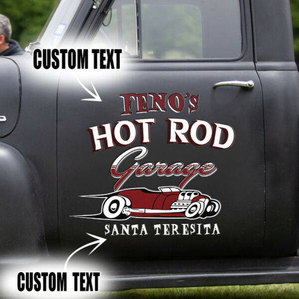 Hot Rod Lettering Side Car Vinyl Decal Set 2 Pcs - Image 2